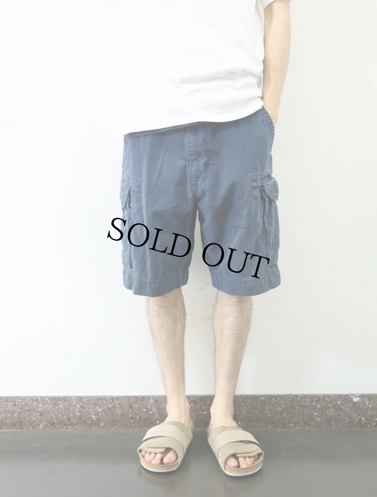 画像2: POLO Ralph Laurne "POLO CHINO" コットンカーゴショーツ NAVY W32 (2)