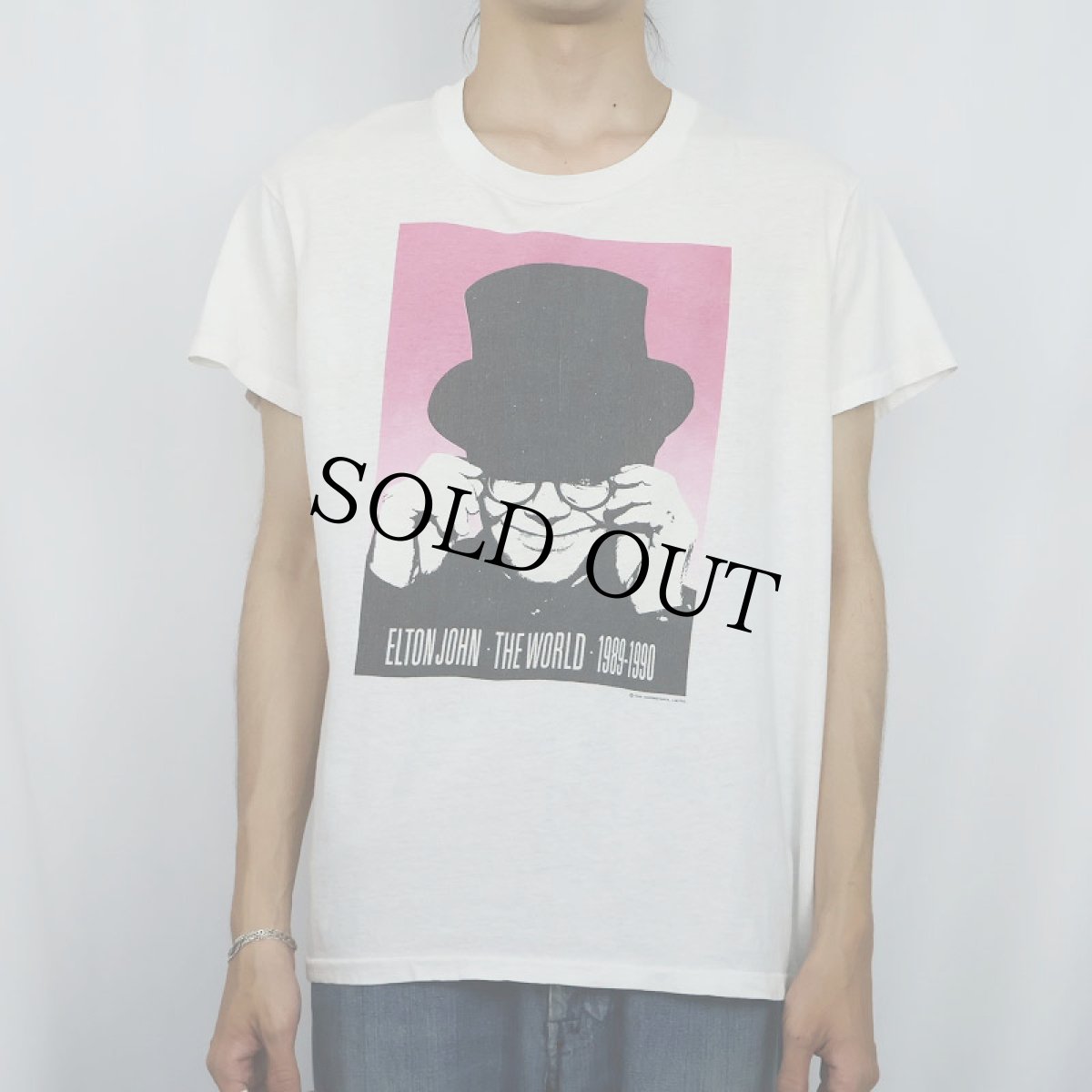 画像3: 80's ELTON JOHN USA製 "THE WORLD 1989-1990" ミュージシャンツアーTシャツ L (3)