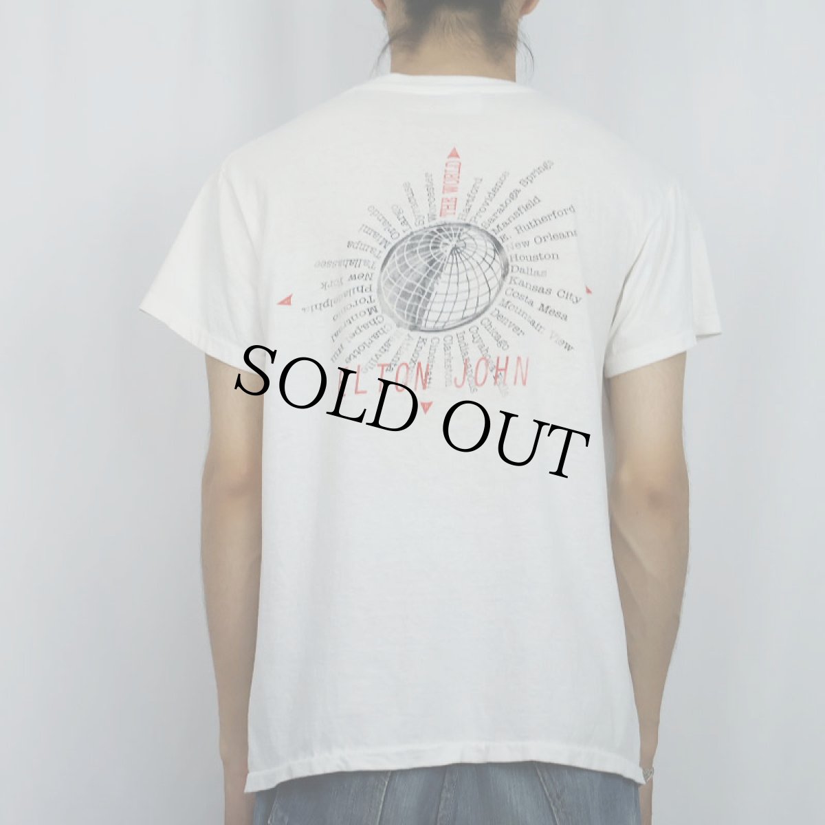 画像4: 80's ELTON JOHN USA製 "THE WORLD 1989-1990" ミュージシャンツアーTシャツ L (4)