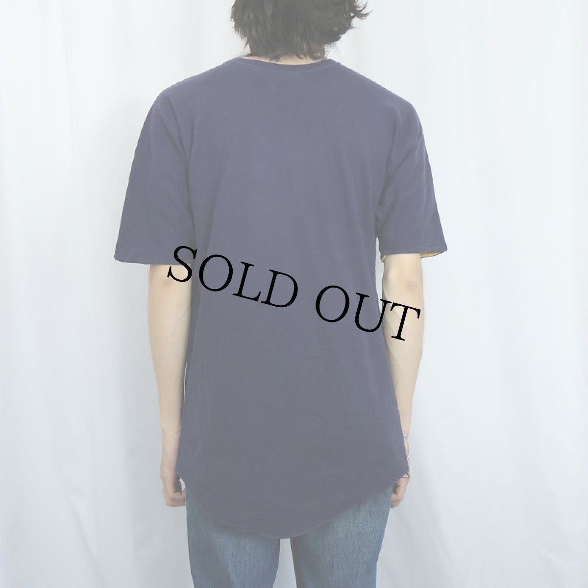 画像3: UNKNOWN "FORT DIX" ダブルフェイス リバーシブルTシャツ NAVY (3)