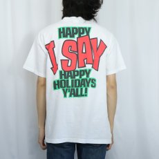 画像4: 90's Foghorn Leghorn USA製 "HAPPY I SAY HAPPY HOLIDAYS Y'ALL!" キャラクタープリントTシャツ (4)