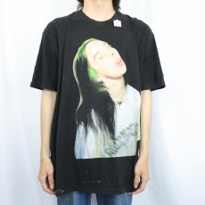 画像2: Billie Eilish ミュージシャンフォトプリントTシャツ BLACK XXL (2)