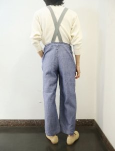 画像3: 50's FRENCH MILITARY オーバーオールカスタム リネンセーラーパンツ "ワンウォッシュ" DEADSTOCK 【W31 L30】 (3)