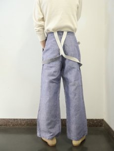 画像5: 50's FRENCH MILITARY オーバーオールカスタム リネンセーラーパンツ "ワンウォッシュ" DEADSTOCK 【W32 L28】 (5)
