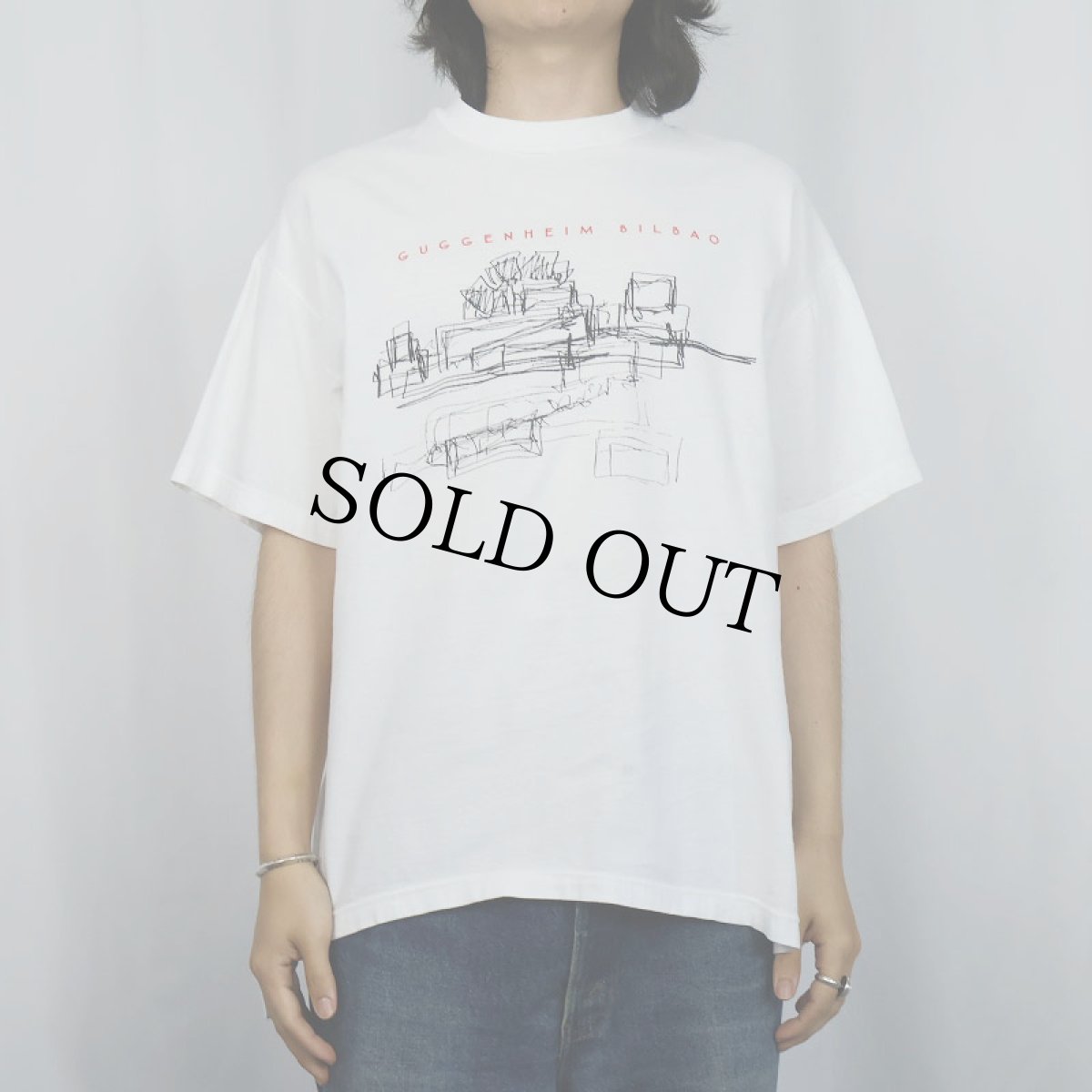 画像2: GUGGENHEIM MUSEUM BILBAO 美術館プリントTシャツ L (2)