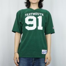 画像2: 80's Champion トリコタグ USA製 "DARTMOUTH 91" レーヨン混 フットボールTシャツ M (2)