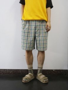 画像2: 90's LANDS' END USA製 チェック柄 2タック コットン×ポリエステルショーツ W31 (2)