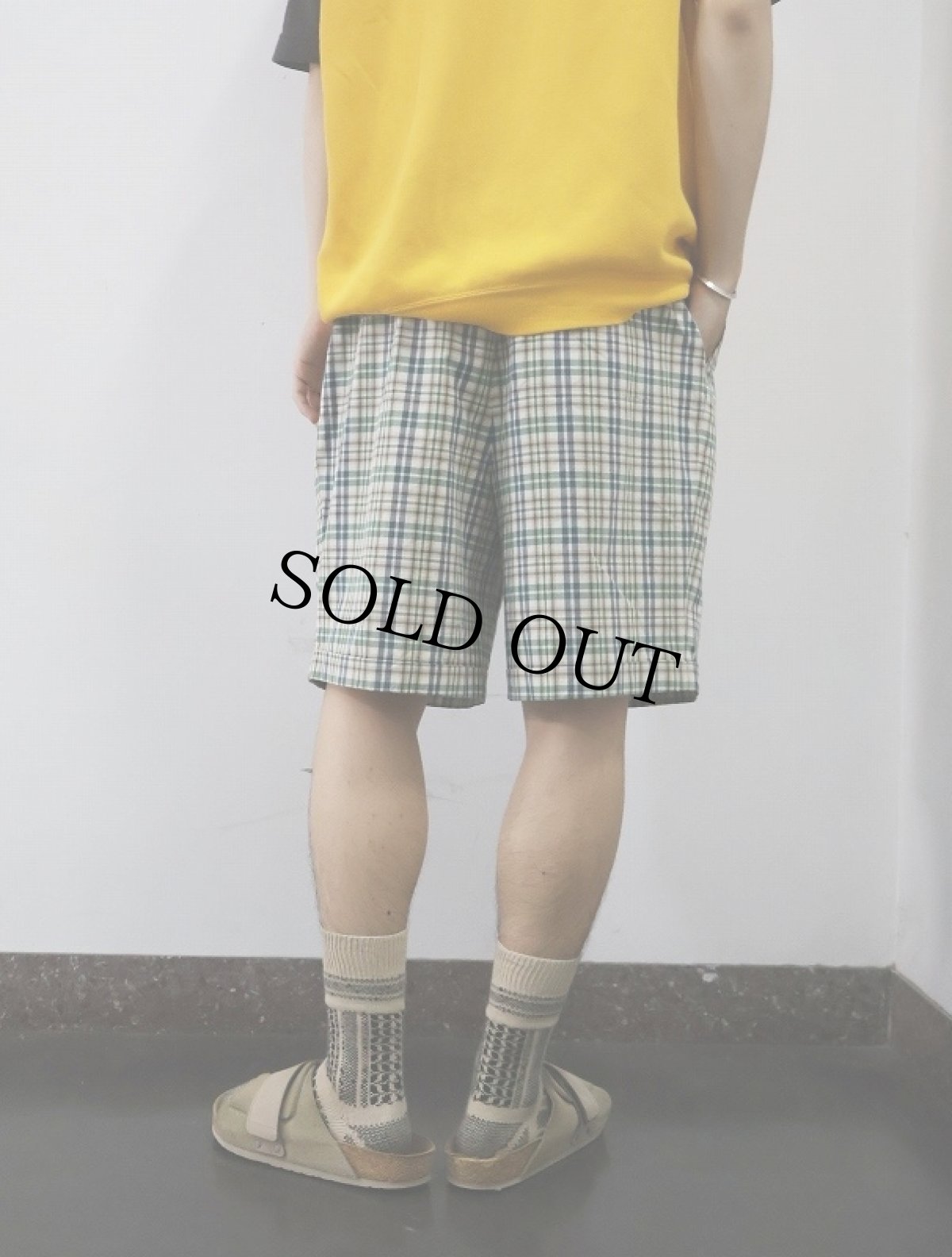 画像3: 90's LANDS' END USA製 チェック柄 2タック コットン×ポリエステルショーツ W31 (3)