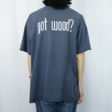 画像4: "got wood?" パロディプリントTシャツ NAVY (4)