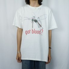 画像2: 90's "got blood?" パロディプリントTシャツ L (2)