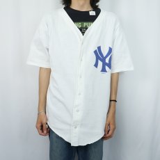 画像3: 90's  New York Yankees USA製 ロゴプリント ベースボールシャツ XL (3)