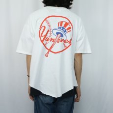 画像4: 90's  New York Yankees USA製 ロゴプリント ベースボールシャツ XL (4)