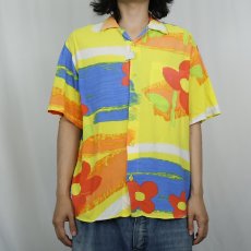 画像2: JAMS WORLD 花柄 レーヨンシャツ S (2)