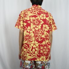 画像3: 90's STUSSY 紺タグ USA製 ハイビスカス柄 コットンハワイアンシャツ M (3)
