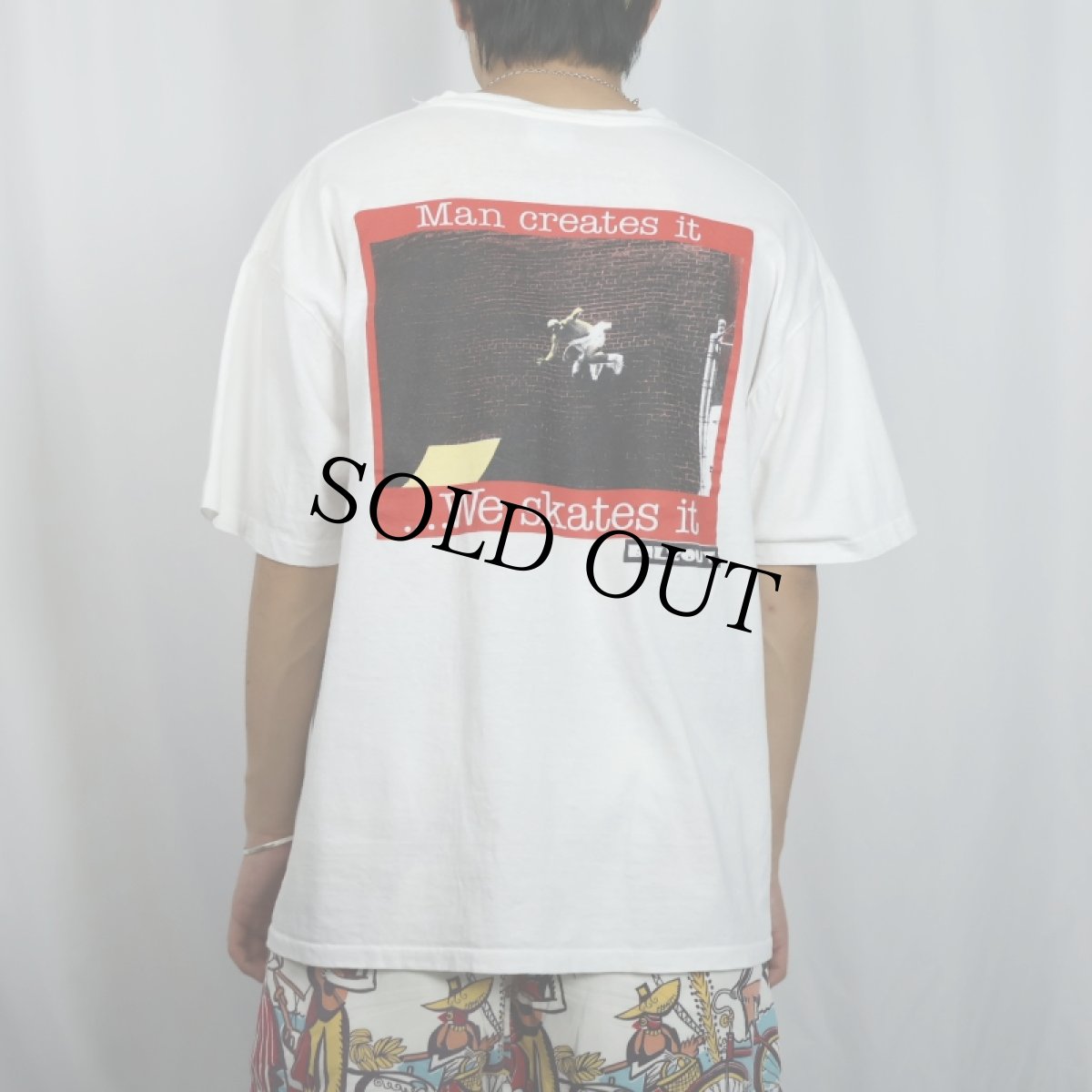 画像4: 90's BALZOUT USA製 "Man creates it..." フォトプリントTシャツ XL (4)