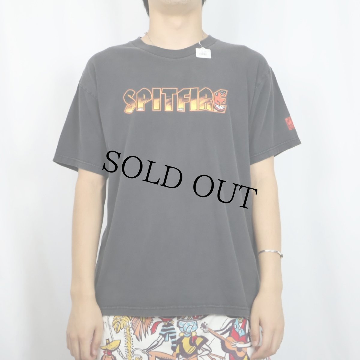 画像2: 90's〜 SPITFIRE WHEELS ロゴプリントTシャツ BLACK L (2)