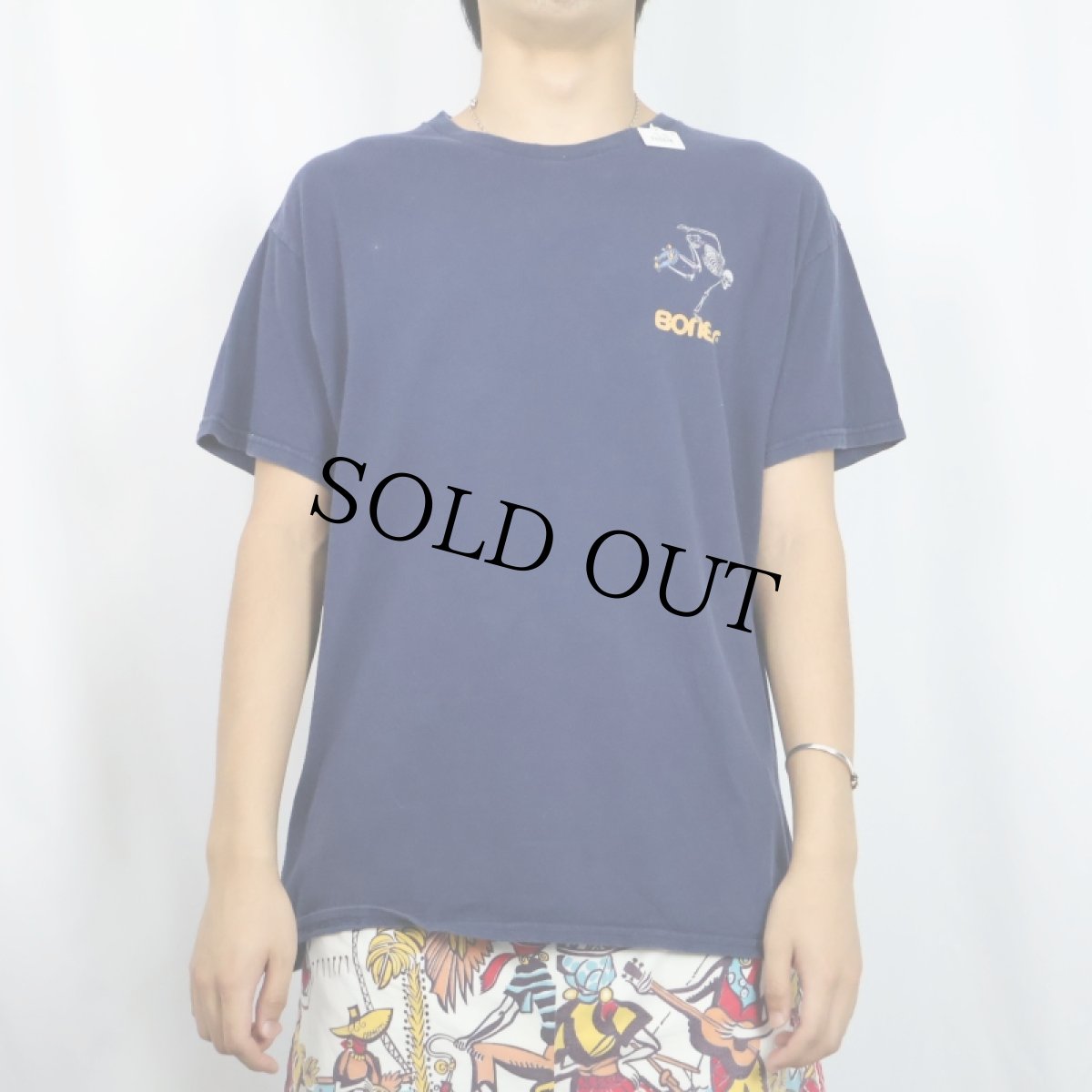 画像3: POWELL PERALTA "BONES" プリントTシャツ NAVY L (3)