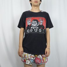 画像2: 90's GOUGE USA製 キャラクターパロディプリントTシャツ BLACK L (2)