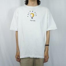 画像2: 90's USA製 "THINK” 電球プリントTシャツ XL (2)