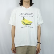 画像2: 90's USA製 "OVER 25% OF HUMAN..." バナナプリントTシャツ L (2)