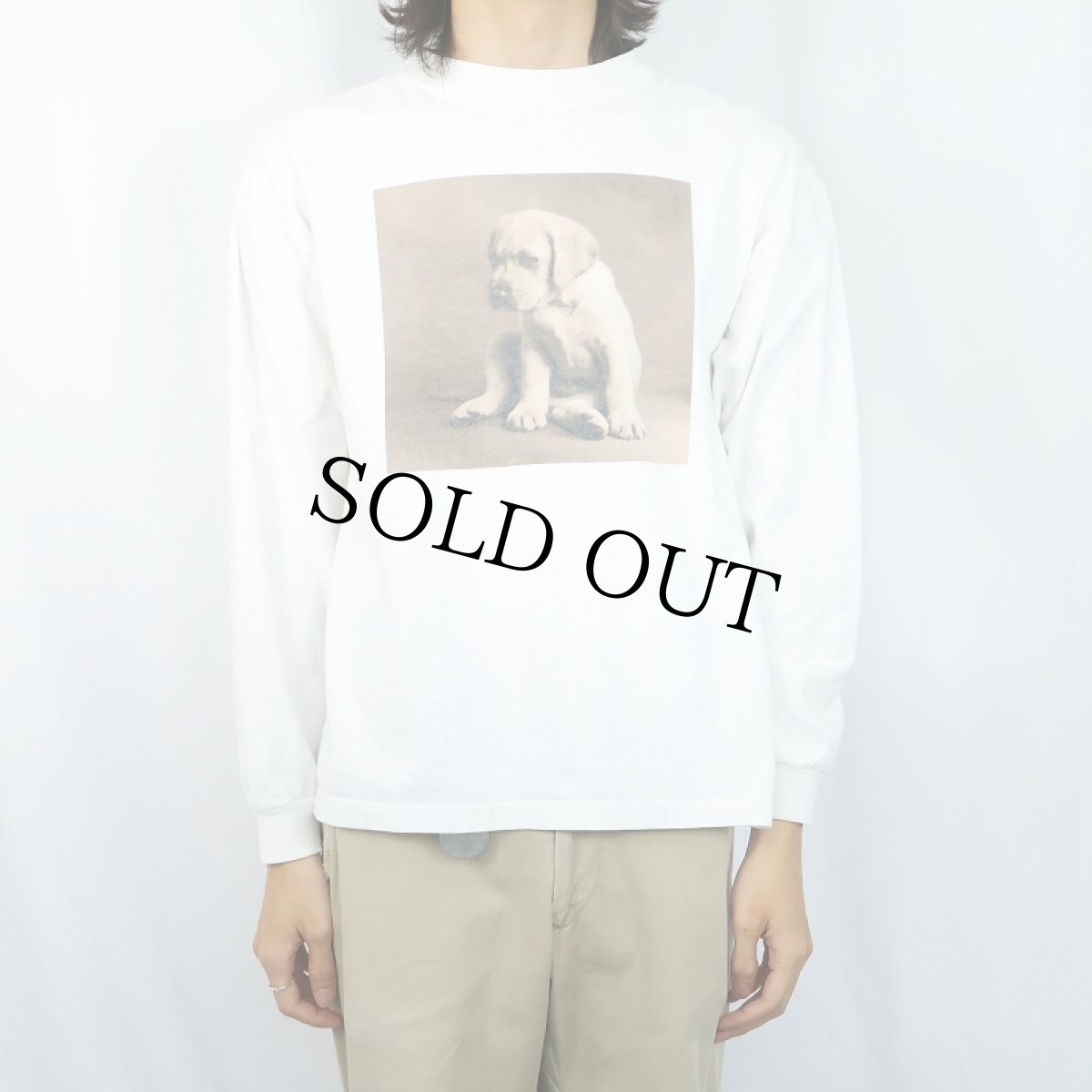 画像2: 90's GAP 犬プリントロンT XXL (2)