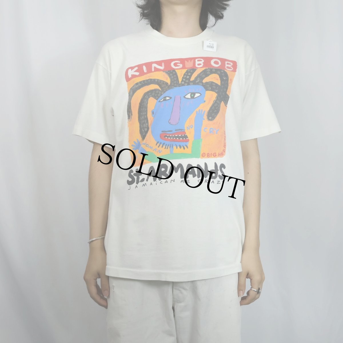 画像2: 90's BIG HED USA製 "KINGBOB" アートプリントTシャツ L (2)