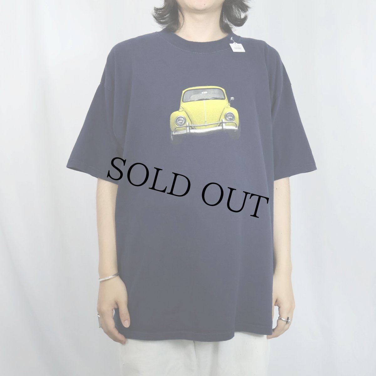 画像3: "Volkswagen Beetle" 車プリントTシャツ NAVY XL (3)