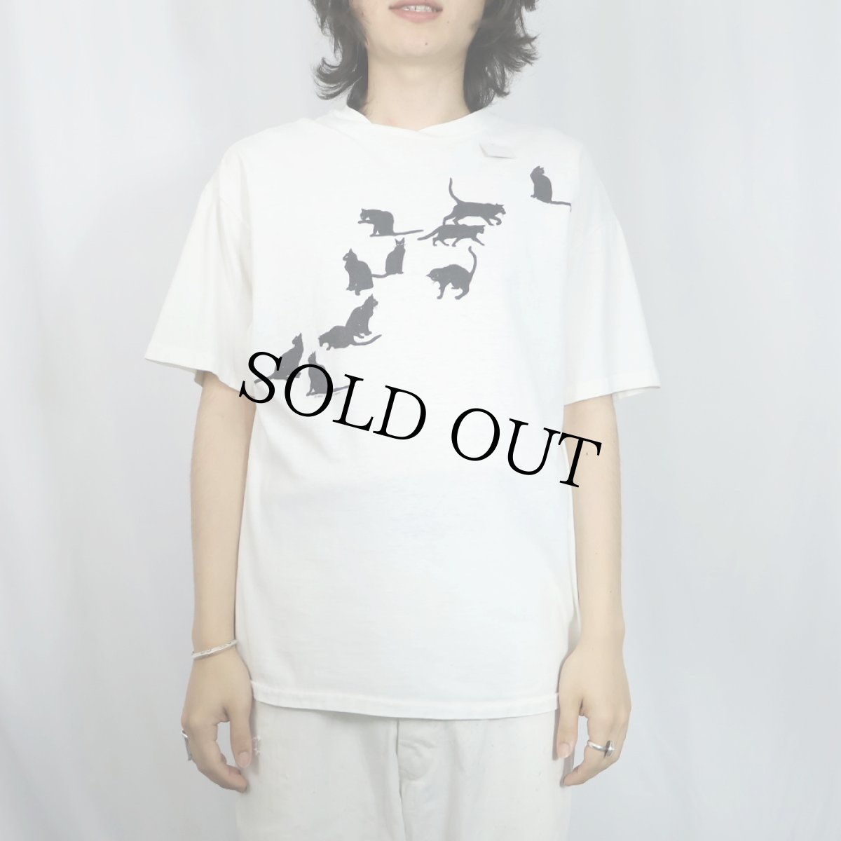 画像3: 90's Two's Company USA製 猫プリントTシャツ L (3)