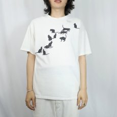 画像3: 90's Two's Company USA製 猫プリントTシャツ L (3)