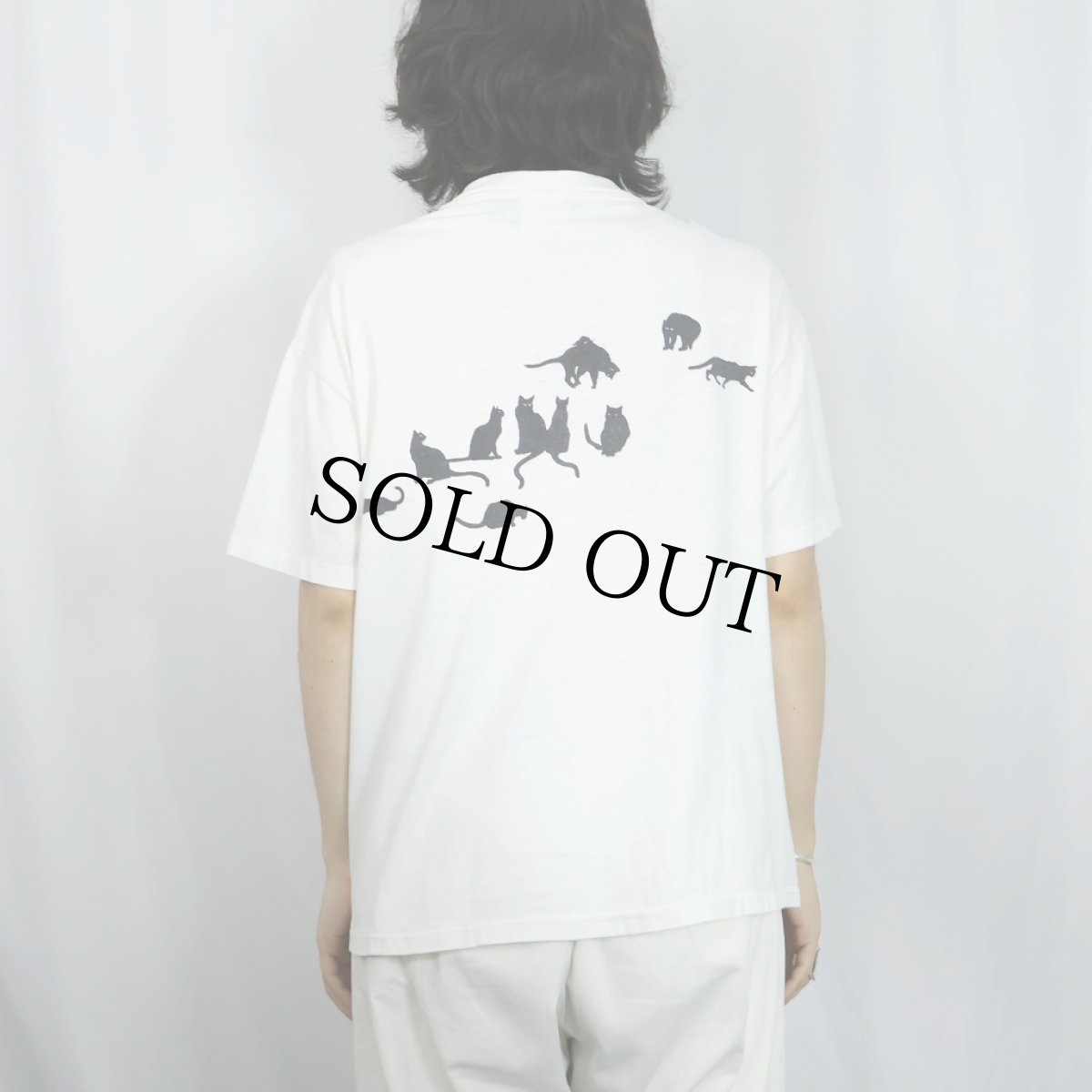 画像4: 90's Two's Company USA製 猫プリントTシャツ L (4)