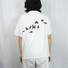 画像4: 90's Two's Company USA製 猫プリントTシャツ L (4)