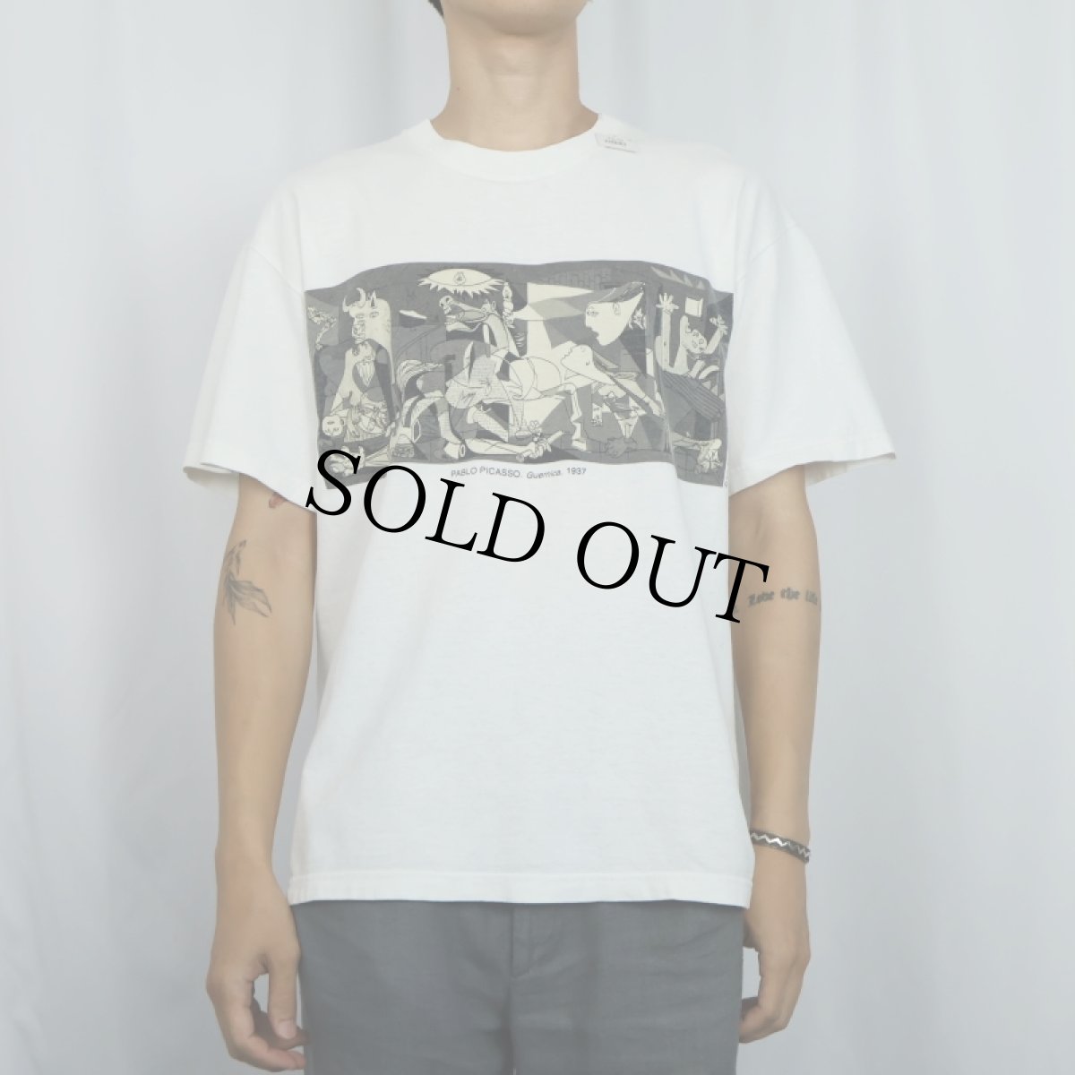 画像2: 2000's Pablo Picasso "Guernica" アートプリントTシャツ (2)