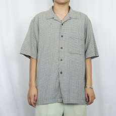 画像2: ARROW KHAKIS チェック柄 コットンオープンカラーシャツ L (2)