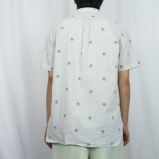 画像3: POLO Ralph Lauren "CLASSIC FIT" 3点留め 犬プリント×ストライプ柄 シアサッカーボタンダウンシャツ M (3)