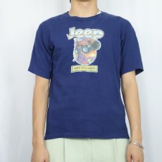 画像2: 70〜80's McGraw "Jeep" 車プリントTシャツ NAVY M (2)