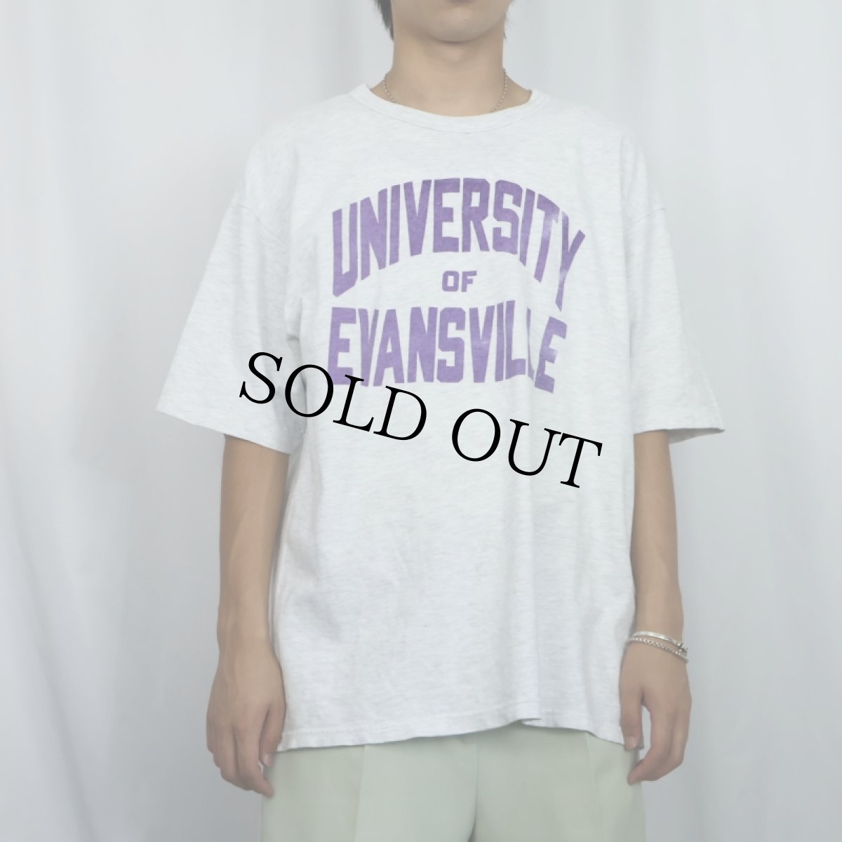 画像2: 90's Champion 青刺繍タグ 後期 USA製 "UNIVERSITY OF EVANSVILLE" プリントTシャツ XL (2)