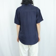 画像3: Marnie WEST シルクオープンカラーシャツ NAVY S (3)