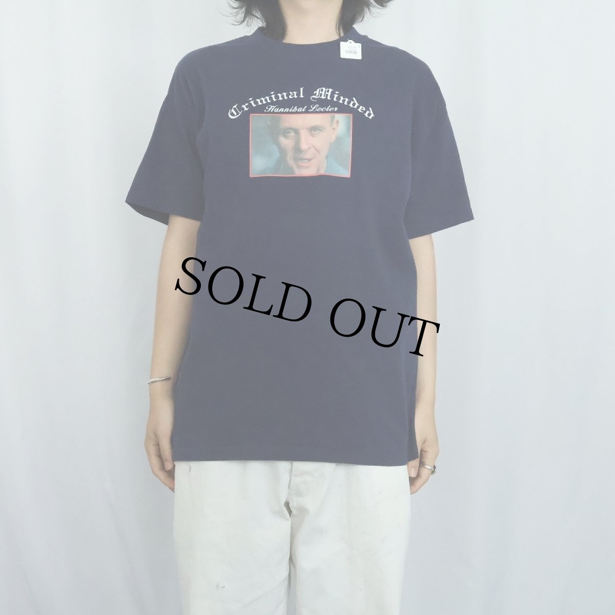 画像2: 90's〜 Serial Killer "THE SILENCE OF THE LAMBS" 映画プリントTシャツ NAVY (2)