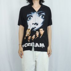 画像3: "SCREAM" ホラー映画プリント ビスコースオープンカラーシャツ BLACK M (3)