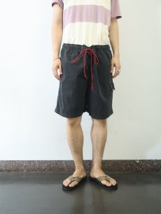 画像2: 90's POLO SPORT Ralph Lauren ロゴ刺繍 コットン×ナイロンスイムショーツ BLACK L (2)