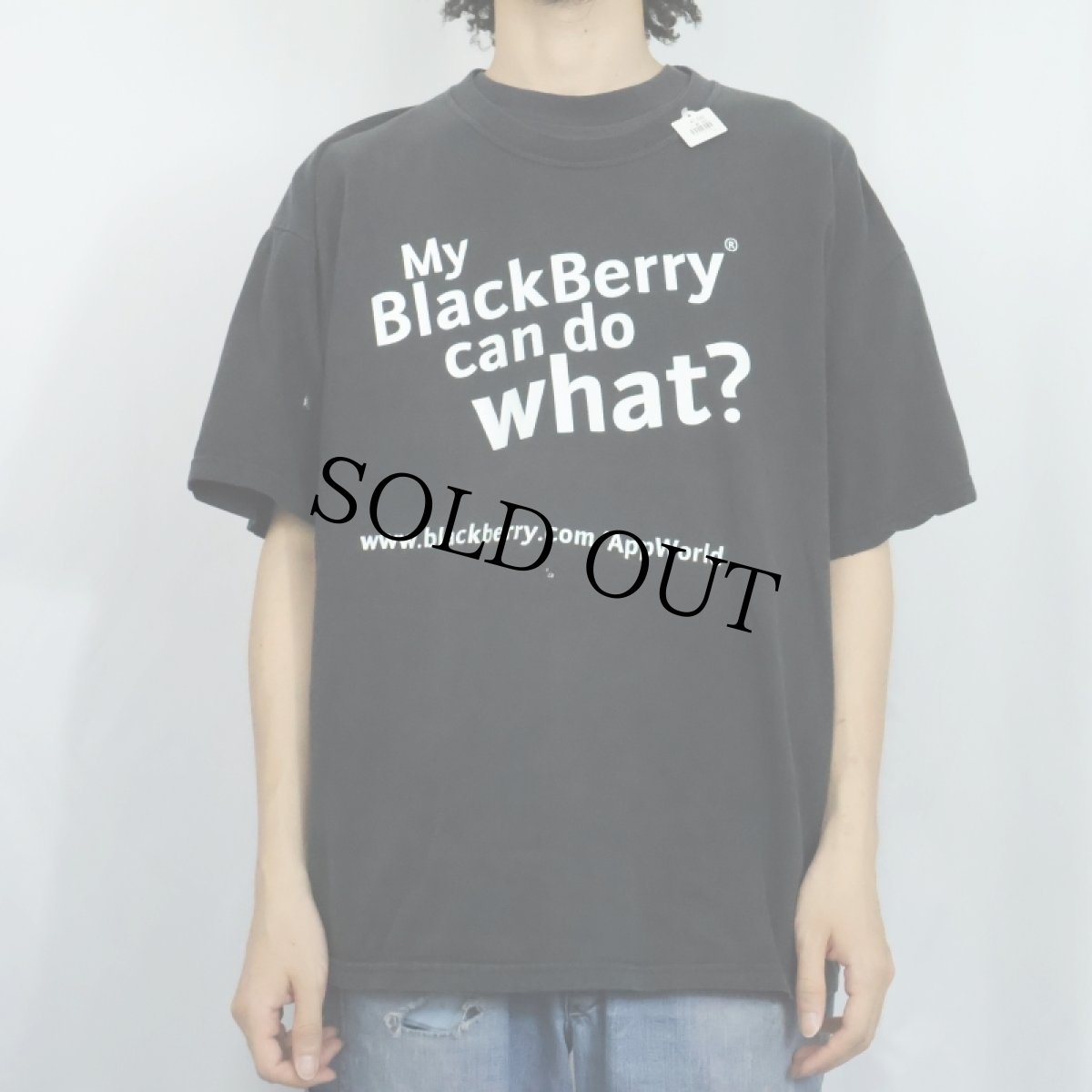 画像3: 2000's BlackBerry "My BlackBerry can do what?" アプリストアプリントTシャツ BLACK XL (3)