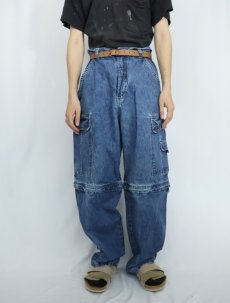 画像3: 【SALE】 no boundaries デタッチャブルデザイン 2WAY デニムカーゴパンツ W37 (3)