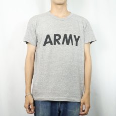 画像2: 80's Champion USA製 トリコタグ "ARMY" プリントTシャツ M (2)