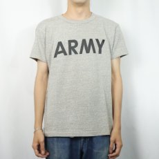 画像2: 80's Champion USA製 トリコタグ "ARMY" プリントTシャツ M (2)