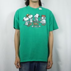 画像2: PEANUTS SNOOPY キャラクタープリントTシャツ L (2)