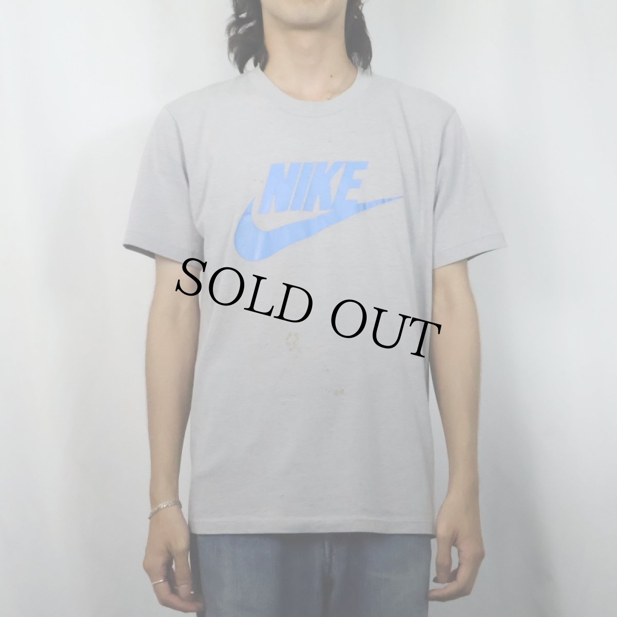 画像2: 80's NIKE 紺タグ USA製 ロゴプリントTシャツ XL (2)