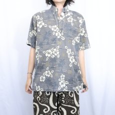 画像2: 90's Reyn Spooner ハイビスカス柄 3点留め プルオーバーハワイアンシャツ M (2)