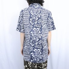 画像3: POLO Ralph Lauren "BONNARD" オールオーバーパターン リネン×コットンハワイアンシャツ M (3)