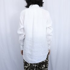 画像3: POLO Ralph Lauren "CUSTOM FIT" ロゴ刺繍 リネンボタンダウンシャツ L (3)