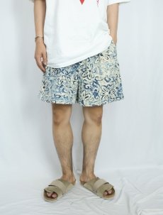 画像2: State Of The Art 総柄 2タック リネン×コットンショーツ W31 (2)